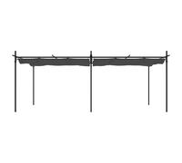 Berkfield Home Pergola with Retractable Roof Anthracite 589x292x230 cm in Charcoal | Size: 589 x 292 x 230 cm Berkfield Home Charcoal 589 x 292 x 230 cm