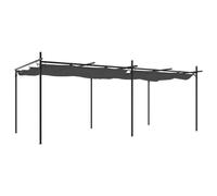 Berkfield Home Pergola with Retractable Roof Anthracite 589x292x230 cm in Charcoal | Size: 589 x 292 x 230 cm Berkfield Home Charcoal 589 x 292 x 230 cm