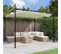 Berkfield Home Pergola with Retractable Roof Cream 295x292x230 cm in Beige | Size: 295 x 292 x 230 cm Berkfield Home Beige 295 x 292 x 230 cm