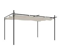 Berkfield Home Pergola with Retractable Roof Cream 395x292x230 cm in Beige | Size: 395 x 292 x 230 cm Berkfield Home Beige 395 x 292 x 230 cm