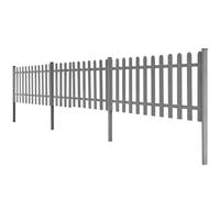 Berkfield Home Picket Fence with Posts 3 pcs WPC 600x60 cm in Grey Berkfield Home Grey 600x60 cm