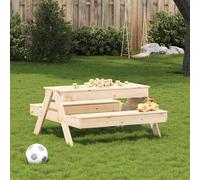 Berkfield Home Picnic Table with Sandpit for Kids Solid Wood Pine in Light Tan Berkfield Home Light Tan
