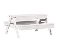 Berkfield Home Picnic Table with Sandpit for Kids White Solid Wood Pine Berkfield Home White