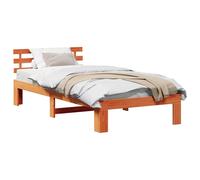 Berkfield Home Pine Wood Bed Frame Wax brown Solid Pine wood Single Simplistic Berkfield Home Brown