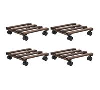 Berkfield Home Plant Rollers 4 pcs Cedar Wood 25x25 cm in Brown Berkfield Home Brown 25x25 cm
