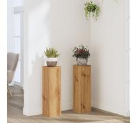 Berkfield Home Plant Stand 2pcs Artisan Oak 17x17x60 cm Engineered Wood in Brown | Size: 17 x 17 x 60 cm Berkfield Home Brown 17 x 17 x 60 cm