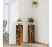 Berkfield Home Plant Stand 2pcs Smoked Oak 17x17x60 cm Engineered Wood in Brown | Size: 17 x 17 x 60 cm Berkfield Home Brown 17 x 17 x 60 cm
