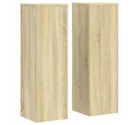Berkfield Home Plant Stand 2pcs Sonoma Oak 25x25x80 cm Engineered Wood in Light Tan | Size: 25 x 25 x 80 cm Berkfield Home Light Tan 25 x 25 x 80 cm