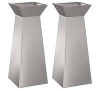 Berkfield Home Plant Stand Set Stainless steel 40 x 40 x 101 cm Decorative Inlays in Silver Berkfield Home Silver 40 x 40 x 101 cm