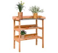 Berkfield Home Plant Table with Shelves Brown 78x38x82.5 cm Solid Wood Fir Berkfield Home Brown 78x38x82.5 cm