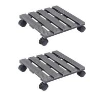 Berkfield Home Plant Trolleys 2 pcs Grey 30x30x7.5 cm WPC Berkfield Home Grey 30x30x7.5 cm
