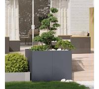 Berkfield Home Planter Anthracite 100x100x80 cm Steel in Dark Grey | Size: 100 x 100 x 80 cm Berkfield Home Dark Grey 100 x 100 x 80 cm