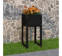 Berkfield Home Planter Black 40x40x81 cm Solid Wood Pine | Size: 40 x 40 x 81 cm Berkfield Home Black 40 x 40 x 81 cm