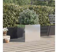 Berkfield Home Planter Silver 49x47x46 cm Stainless Steel | Size: 49 x 47 x 46 cm Berkfield Home Silver 49 x 47 x 46 cm