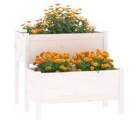 Berkfield Home Planter White 84.5x84x75 cm Solid Wood Pine Berkfield Home White 84.5x84x75 cm