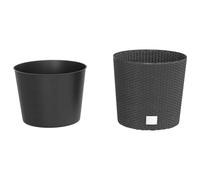 Berkfield Home Planter with Removable Inner Anthracite 15 / 15.3 L PP Rattan in Black Berkfield Home Black