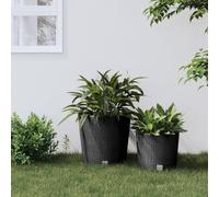 Berkfield Home Planter with Removable Inner Anthracite 35 / 37.5 L PP Rattan in Black Berkfield Home Black