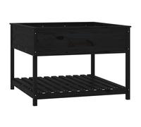 Berkfield Home Planter with Shelf Black 111.5x111.5x81 cm Solid Wood Pine Berkfield Home Black 111.5x111.5x81 cm