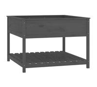 Berkfield Home Planter with Shelf Grey 111.5x111.5x81 cm Solid Wood Pine Berkfield Home Grey 111.5x111.5x81 cm