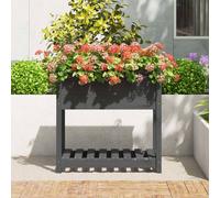 Berkfield Home Planter with Shelf Grey 82.5x54x81 cm Solid Wood Pine Berkfield Home Grey 82.5x54x81 cm