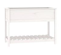 Berkfield Home Planter with Shelf White 111.5x54x81 cm Solid Wood Pine Berkfield Home White 111.5x54x81 cm