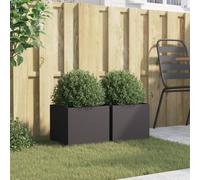 Berkfield Home Planters 2 pcs Black 32x30x29 cm Steel | Size: 32 x 30 x 29 cm Berkfield Home Black 32 x 30 x 29 cm