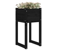 Berkfield Home Planters 2 pcs Black 40x40x81 cm Solid Wood Pine | Size: 40 x 40 x 81 cm Berkfield Home Black 40 x 40 x 81 cm
