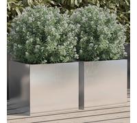 Berkfield Home Planters 2 pcs Silver 32x30x29 cm Stainless Steel | Size: 32 x 30 x 29 cm Berkfield Home Silver 32 x 30 x 29 cm