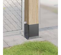 Berkfield Home Post Bases Square 12 pcs Anthracite 121x121 mm Powder-coated Steel in Black Berkfield Home Black