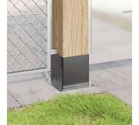 Berkfield Home Post Bases Square 12 pcs Anthracite 141x141 mm Powder-coated Steel in Black Berkfield Home Black