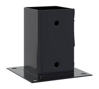 Berkfield Home Post Bases Square 12 pcs Anthracite 81x81 mm Powder-coated Steel in Charcoal Berkfield Home Charcoal