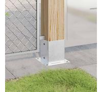 Berkfield Home Post Bases Square 12 pcs Silver 121x121 mm Galvanised Steel Berkfield Home Silver