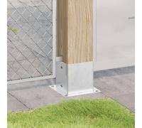 Berkfield Home Post Bases Square 12 pcs Silver 141x141 mm Galvanised Steel Berkfield Home Silver