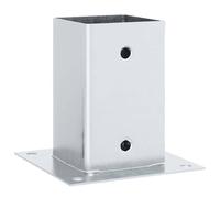 Berkfield Home Post Bases Square 12 pcs Silver 91x91 mm Galvanised Steel Berkfield Home Silver