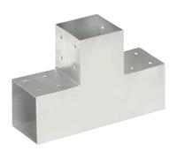Berkfield Home Post Connector T Shape Galvanised Metal 101x101 mm in Silver Berkfield Home Silver