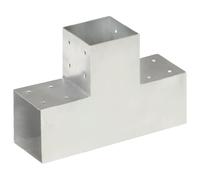 Berkfield Home Post Connector T Shape Galvanised Metal 101x101 mm in Silver Berkfield Home Silver