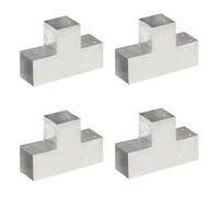 Berkfield Home Post Connectors 4 pcs T Shape Galvanised Metal 101x101 mm in Silver Berkfield Home Silver
