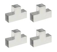 Berkfield Home Post Connectors 4 pcs T Shape Galvanised Metal 101x101 mm in Silver Berkfield Home Silver
