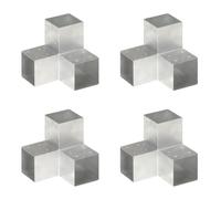 Berkfield Home Post Connectors 4 pcs Y Shape Galvanised Metal 101x101 mm in Silver Berkfield Home Silver