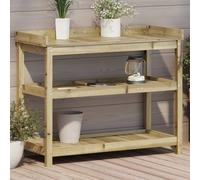 Berkfield Home Potting Table with Shelves 108x45x86.5 cm Impregnated Wood Pine in Brown Berkfield Home Brown 108x45x86.5 cm