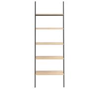 Berkfield Home Practical 5-Tier Leaning Shelf Light Brown & Black 64x34x185.5 cm Berkfield Home Light Brown 64x34x185.5 cm