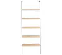 Berkfield Home Practical 5-Tier Leaning Shelf Light Brown & Black 64x35x185 cm | Size: 64 x 35 x 185 cm Berkfield Home Brown 64 x 35 x 185 cm