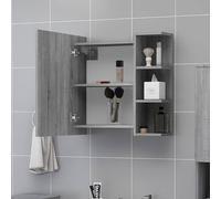 Berkfield Home Practical Bathroom Mirror Cabinet Grey Sonoma 62.5x20.5x64 cm Eng Berkfield Home Grey 62.5x20.5x64 cm