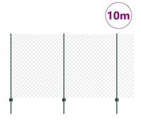 Berkfield Home Practical Chain Link Fence with 10 U Posts Green 1.4x10 m Steel Berkfield Home Green