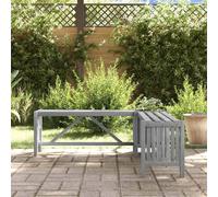 Berkfield Home Practical Garden Corner Bench with Planter 117cm Solid Acacia Woo in Grey Berkfield Home Grey