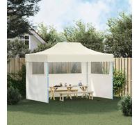 Berkfield Home Professional Folding Party Tent with 3 Sidewalls 3x4 m Steel Cream Berkfield Home Cream