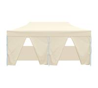 Berkfield Home Professional Folding Party Tent with 4 Sidewalls 3x6 m Steel Cream in Beige Berkfield Home Beige
