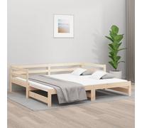 Berkfield Home Pull-out Day Bed 2x(90x190) cm Solid Wood Pine in Brown Berkfield Home Brown