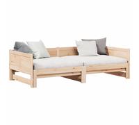 Berkfield Home Pull-out Day Bed 90x200 cm Solid Wood Pine in Natural Berkfield Home Natural 90x200 cm