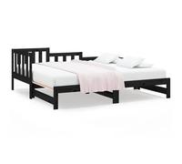 Berkfield Home Pull-out Day Bed Black 2x(90x190) cm Solid Wood Pine Berkfield Home Black